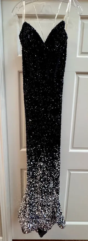 Jasz Couture Black & Silver Sequin Prom Dress thumbnail 1