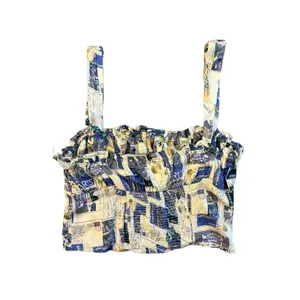 Urban Outfitters Blue Valentina Bustier Milkmaid Tank Top Large thumbnail 2