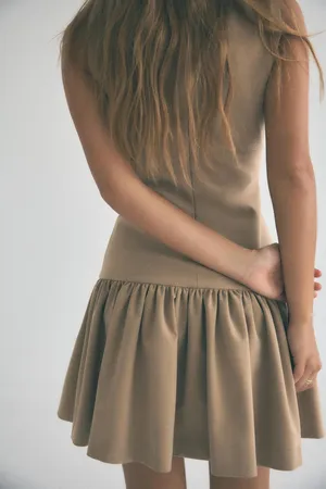 Zara dress mini sleeveless pleated skirt bodycon casual bow corset inspired thumbnail 11