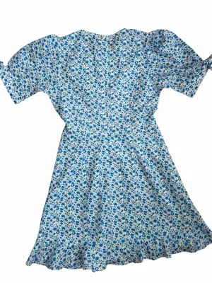 Hyacinth house Blue Floral Tie-Sleeve Dress - Tuckernuck thumbnail 3