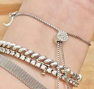 Shine Bright Swarovski Element SilverPlated Celestial Star Moon Slider Bracelet thumbnail 3