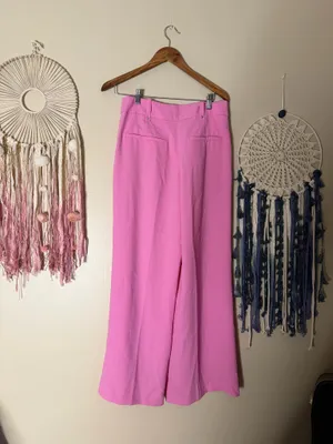 Anthropologie Exquise Garofano Wide Leg Pants Pink Size MP thumbnail 6