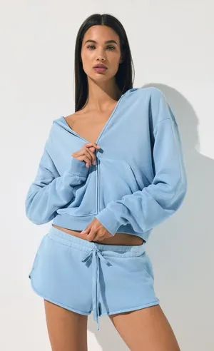 SKIMS French Terry Zip Up Hoodie Bluebell‎ Size S Sold Out Rare Soft Lightweight thumbnail 1