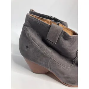 Frye Sacha Moto Shootie Women 9.5 Grey Good Leather Western Ankle Boot 3471724 thumbnail 3