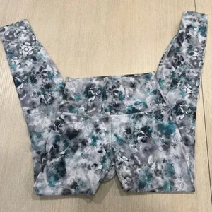 lululemon athletica Gray and Blue Leggings with Unique Pattern thumbnail 3