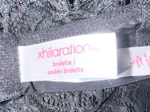 Xhilaration Black Deep Plunge Wire Free Lace Bralette Size Large thumbnail 14