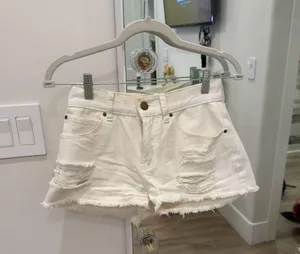 White Billabong Jean Shorts  thumbnail 1