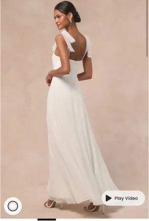 Radiant Romance Lulus White Tie-Strap Maxi Dress thumbnail 2