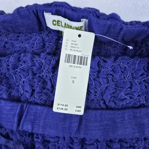 Anthropologie NWT Celadine Strapless‎ Popcorn Midi Dress Smocked Blue Size Small thumbnail 6