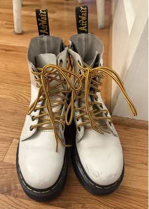 Dr. DOC Martens Jadon Boots -side‎ zip white Platform Shoe - Size 36 Womens 5 thumbnail 1