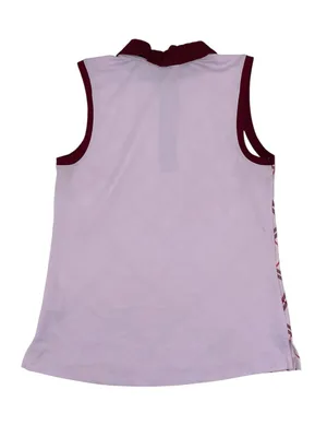 Lady Hagen Women's Sleeveless Golf Polo Top Size XS Red Pink Argyle Plaid Preppy thumbnail 2