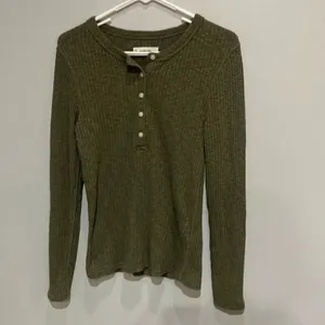 Everlane THE COZY RIB HENLEY KALAMATA Top Organic Cotton Large #500 thumbnail 2