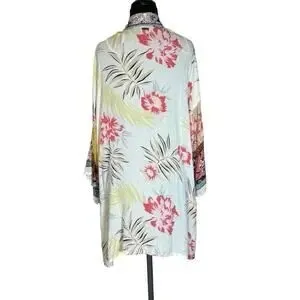 Billabong Fire Nights Boho Floral Kimono Beach Cover Up Festival Size M thumbnail 2