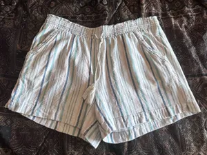 Stripe Linen Shorts Size L thumbnail 1