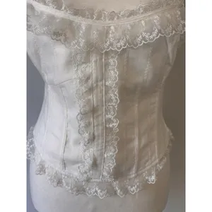 NWT Heartloom Romi Top White Lace Corset Side Zip Size Medium thumbnail 8