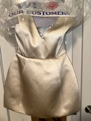 Oh Polly Halterneck Structured Tulip Mini Dress in Ivory thumbnail 8