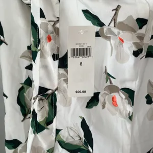 Banana Republic Long‎ Maxi Dress Women's Sz 8 White Floral Sleeveless MSRP $99 thumbnail 7