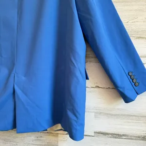 Zara Women's XXL Classic Single Breasted‎ Longline Oversized Blazer Jacker Blue thumbnail 9