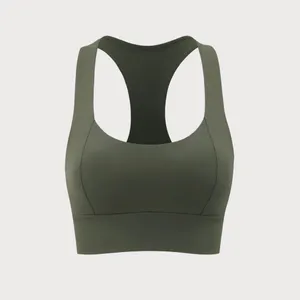 Berlook Army Green Cross Back Sports Bra thumbnail 5