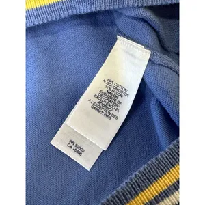 St. Aumont Golf Cardigan Women's Large Light Blue Button Front V-Neck‎ Striped thumbnail 10