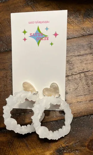 Acrylic Halloween Earrings White thumbnail 1