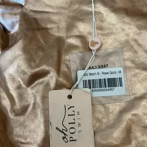 NWT Oh Polly Swim Gold Metallic‎ Wrap Cover Skirt M thumbnail 9