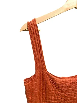 FP Beach Free People Short And Sweet Cable Knit Sweater Dress Terracotta Size L thumbnail 7