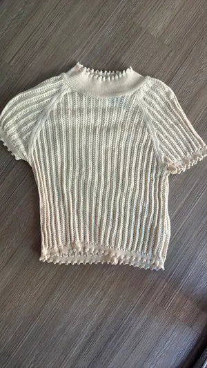 Anthropologie eyelet tshirt thumbnail 3