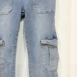 Indigo Rein Light Wash Utility Cargo Flare Jeans Juniors Size 3 thumbnail 5