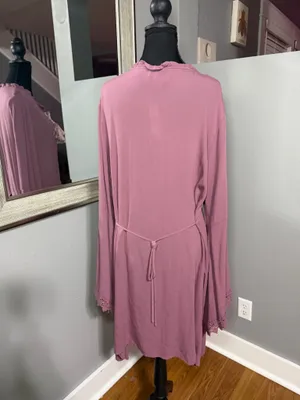 NWT Ariat Boho Western mauve dress keyhole neckline crochet detail bell sleeve & tassel large thumbnail 5