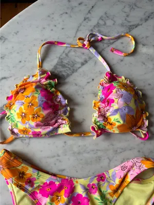 Yellow & Pink Floral Wild Fable Bikini Set Sz S thumbnail 3