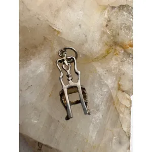Vintage Sterling Silver Chair Charm Miniature Furniture Pendant 1.36g thumbnail 5