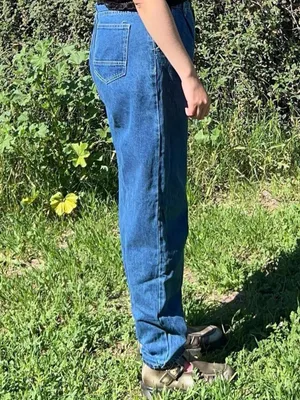 Blue High-waisted denim jeans striaght thumbnail 5
