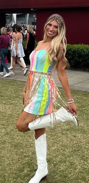 Hazel and Olive Sparkly Rainbow Fringe Dress thumbnail 1