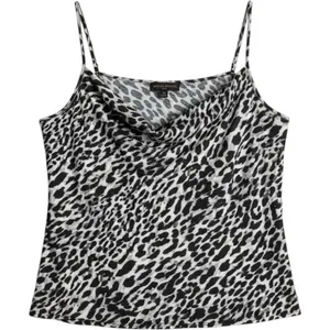 Banana Republic 100% Silk Leopard Print Cowl Neck Camisole Tank Top Black M‎ thumbnail 1