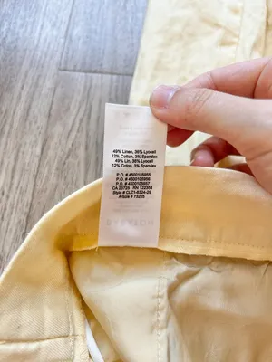 Aritzia Babaton Linen Butter Yellow Light Weight Pull On Pleated Pants Size 6 thumbnail 7
