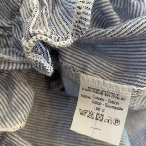 Brandy‎ Melville Blue White Pinstripe Ruffle Tie Strap Crop Top One Size thumbnail 12