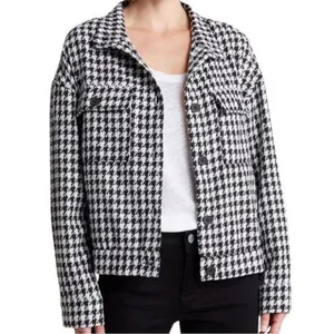 NWOT Sanctuary Ashley Jacket / Top Bouclé Houndstooth Size L thumbnail 1