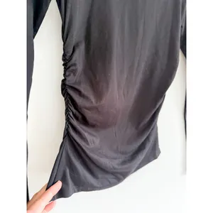 Madewell | NWT Ruched Mockneck Long Sleeve Top Black | Sz L thumbnail 4