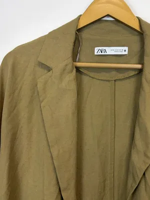 Zara Green Oversized Open Front Jacket thumbnail 3