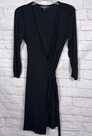 Lulus Black Wrap Dress - Size S thumbnail 1