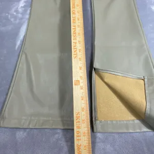 Flare Pants Womens Size 0 Tan Y2K Faux Leather Hippie Festival Zip Rocker‎ Gypsy thumbnail 9