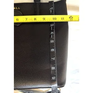 Lauren Ralph Lauren Andover Black Pebbled Tote Satchel Crossbody Bag Gold RLL thumbnail 14