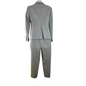 Anne Klein Heather Gray Two Button Blazer and Straight Leg Pants Suit Set Size 2 thumbnail 5