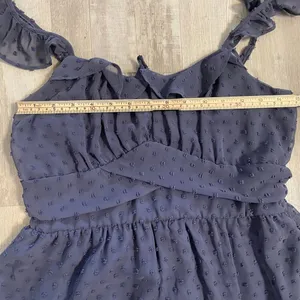 NWT Altar’d State navy blue dot babydoll dress size Large thumbnail 6