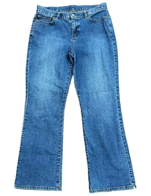 Lauren by Ralph Lauren Jeans Co Wide Leg Medium Wash Denim Jeans‎ Size 10 thumbnail 1