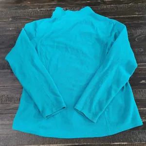 Women’s Medium The North Face Turquoise Polartec Fleece Pullover Jacket thumbnail 2