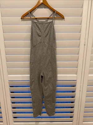Free People Heather Gray Strappy Sleeveless Jumpsuit size m FP Movement thumbnail 4