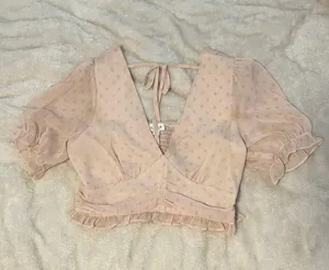Sadie’s Chic Boutique Polka Dot Ruffle Crop Top thumbnail 2