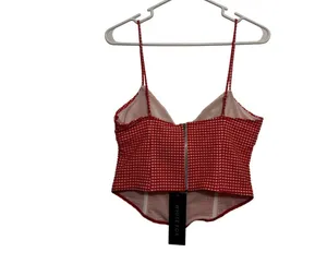 White Fox Boutique Women’s Wildest Dreams Bustier Top XL NWT Red Gingham Plaid Corset thumbnail 2
